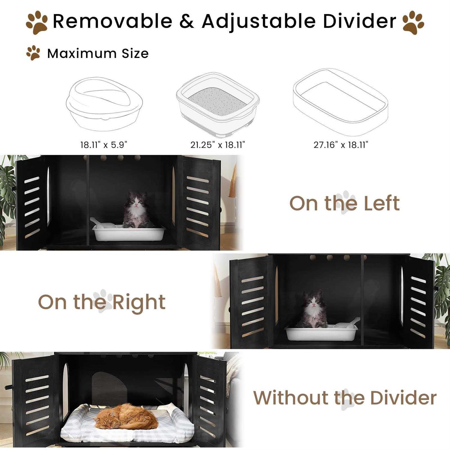 Recaceik Cat Litter Box Enclosure with Cat Tree Hidden Cat Washroom Furniture with Divider - Pet Supplies online store