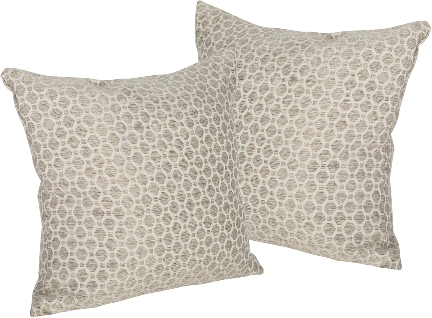 Great Deal Furniture Modern Fabric Throw Pillow Cover (No Filling) (Set of 2), Brown and Beige