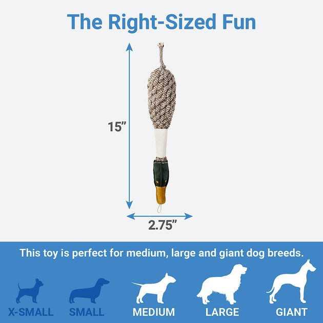 Bones & Chews Rope Duck Crinkle with Bone Dog Toy - Pet Supplies online store