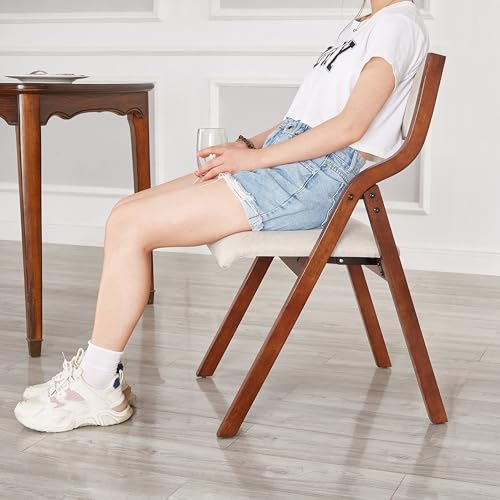 Upholstered Folding Chairs Set of 2,with Padded Cushion and Solid Wood Frame for Dining Room and Office,Indoor and Outdoor Events,Dark, Dary Grey+ Walnut