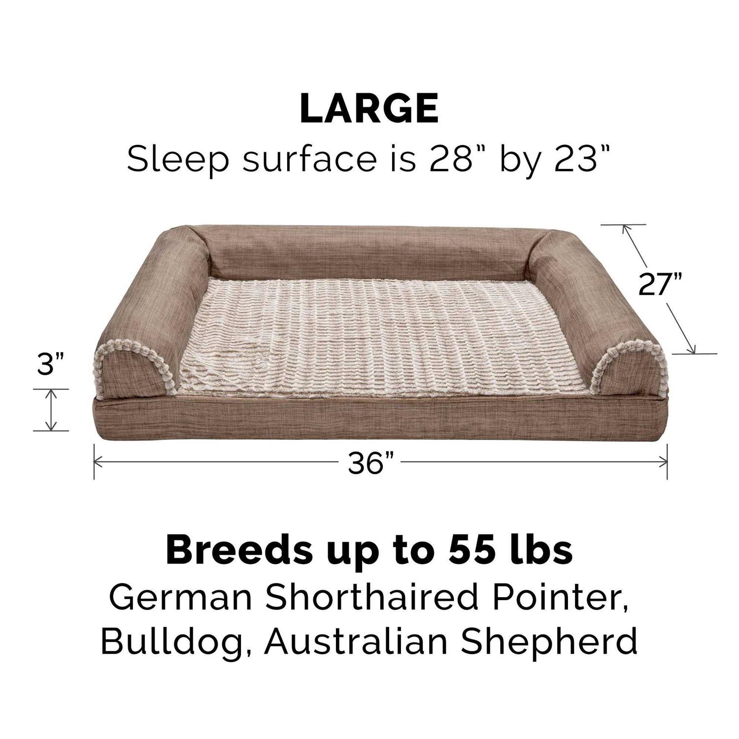 FurHaven Luxe Fur & Performance Linen Sofa Bed - Pet Supplies online store