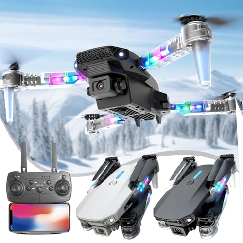 1080P HD FPV Camera Drone 2024 -Lightweight and Resistance,Transparent Arm,Foldable Quadcopter,Remote Control with Altitude Hold Headless Mode Start Speed Adjustment for Adults and Beginners (Black)