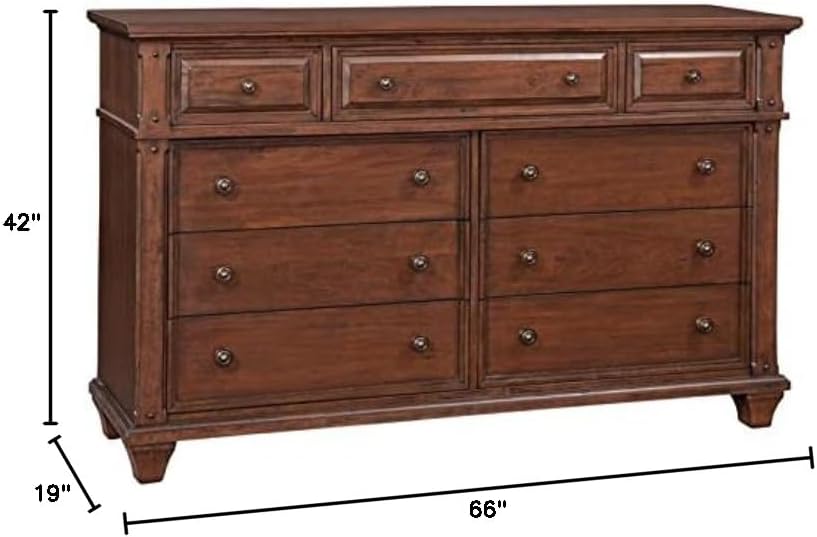 American Woodcrafters Sedona Cherry Finished Wood 9-Drawer Dresser