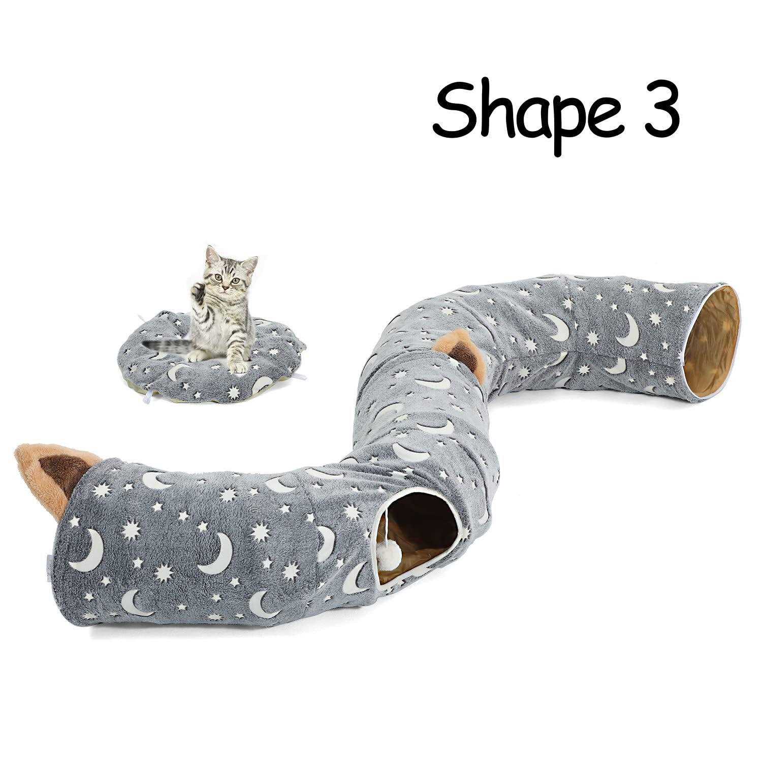 LUCKITTY Cat Tunnel Tube with Plush Ball Toys Collapsible Self-Luminous - Pet Supplies online store