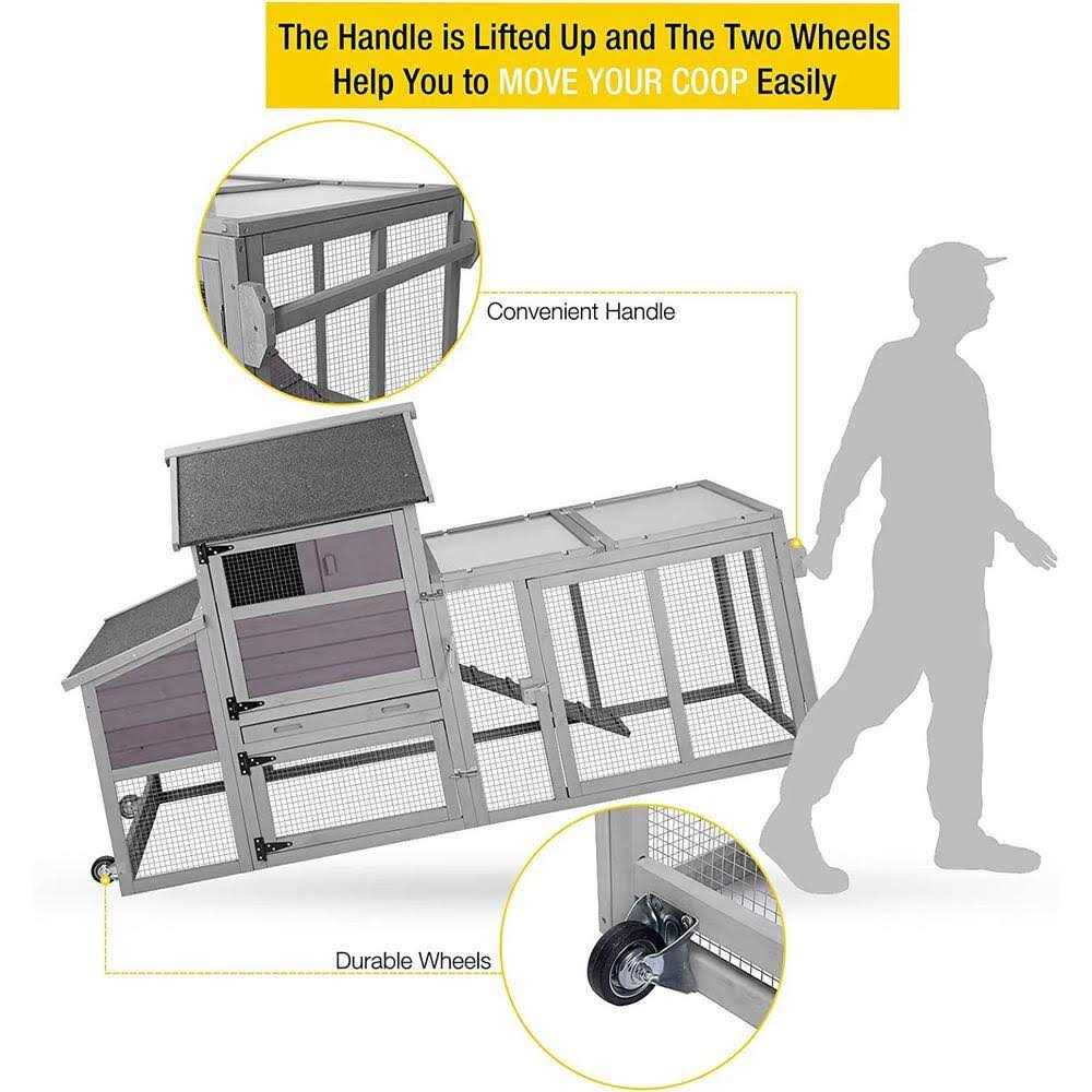 aivituvin Chicken Tractor Chicken House for 2-4 Hens AIR27 - Pet Supplies online store