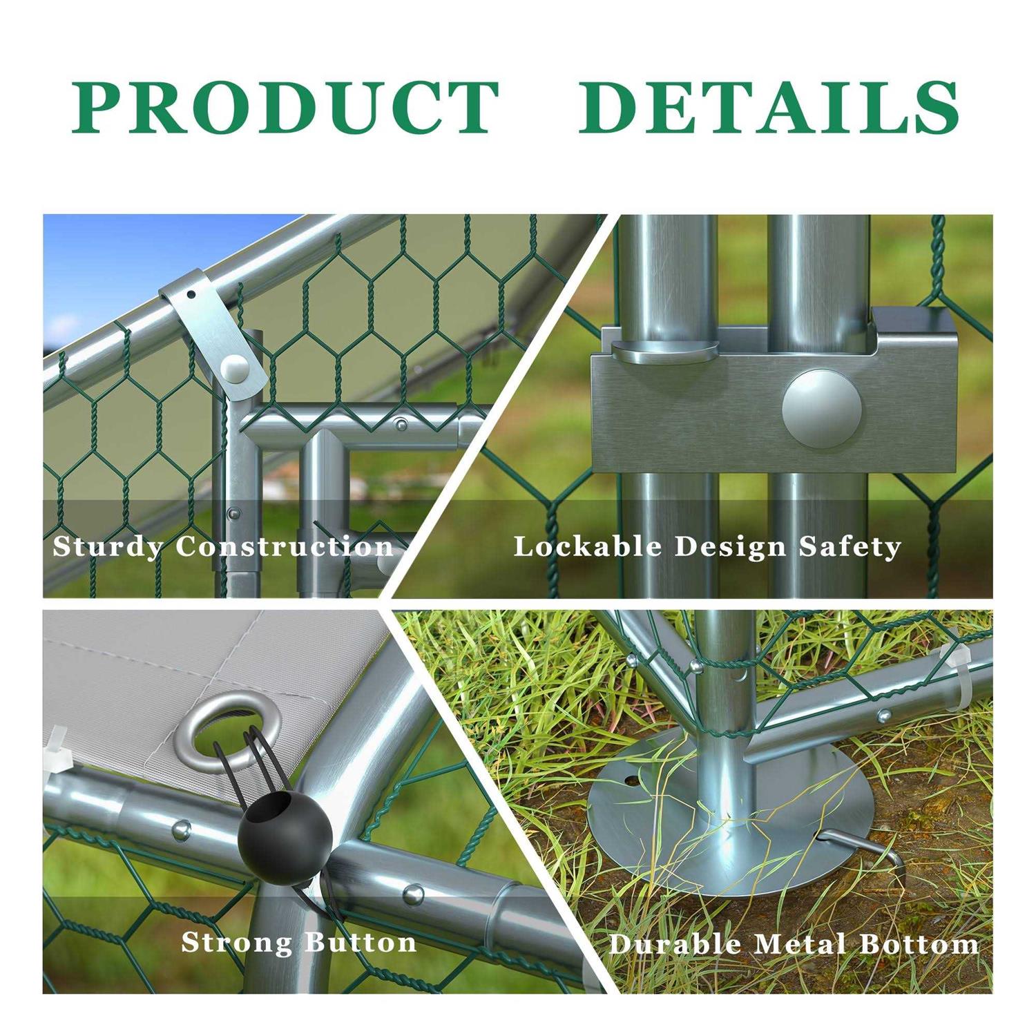 Toetol Extra Large Metal Chicken Coop Walking Poultry Cage Hen Run House Rabbits Habitat Cage Spire Shaped Coops with Waterproof and Anti-Ultraviolet - Pet Supplies online store