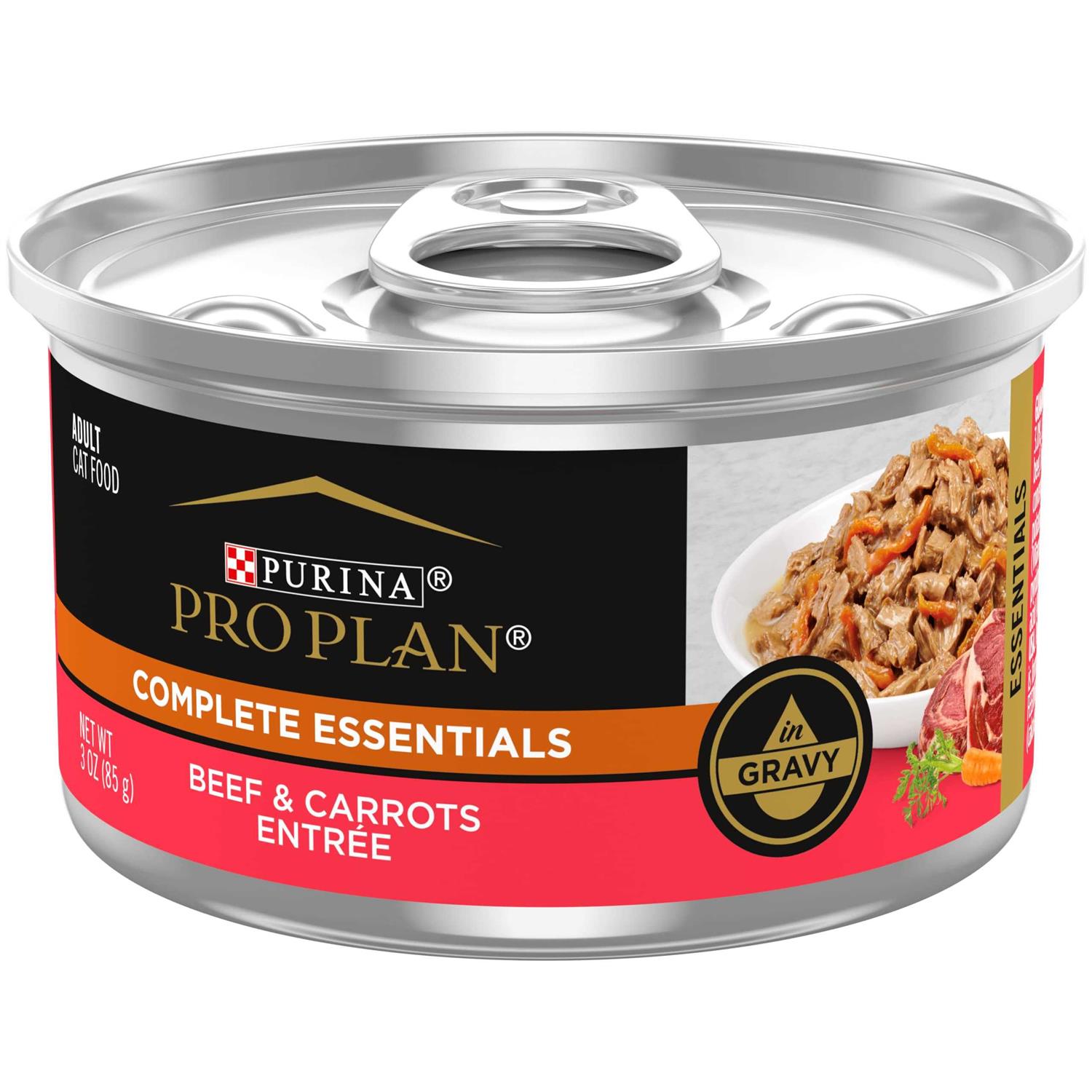 Purina Pro Plan Beef & Carrots Entree in Gravy Canned Cat Food - Pet Supplies online store