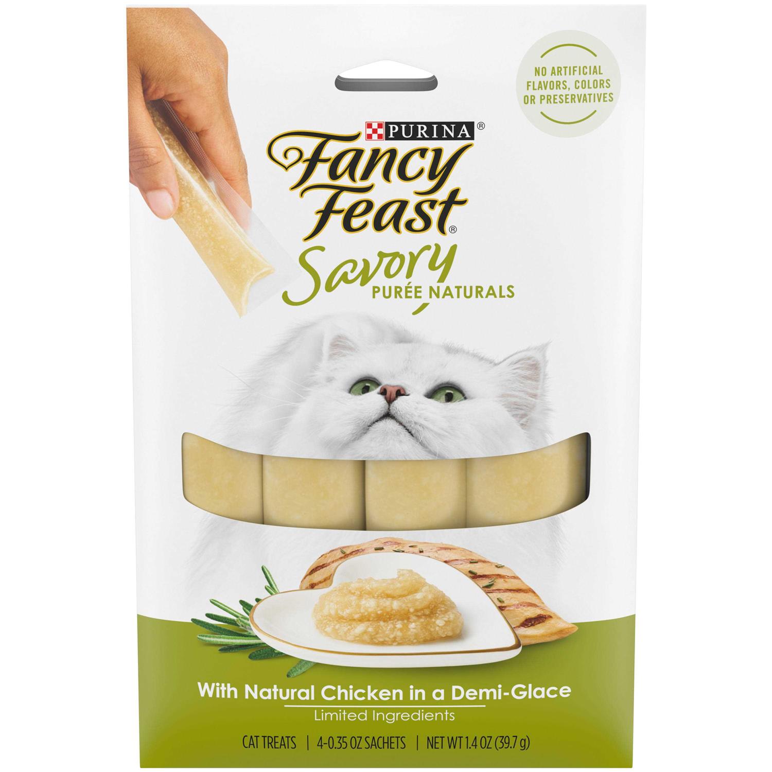 Fancy Feast Savory Puree Naturals With Chicken in a Demi-Glace Squeezable Cat Treats - Pet Supplies online store