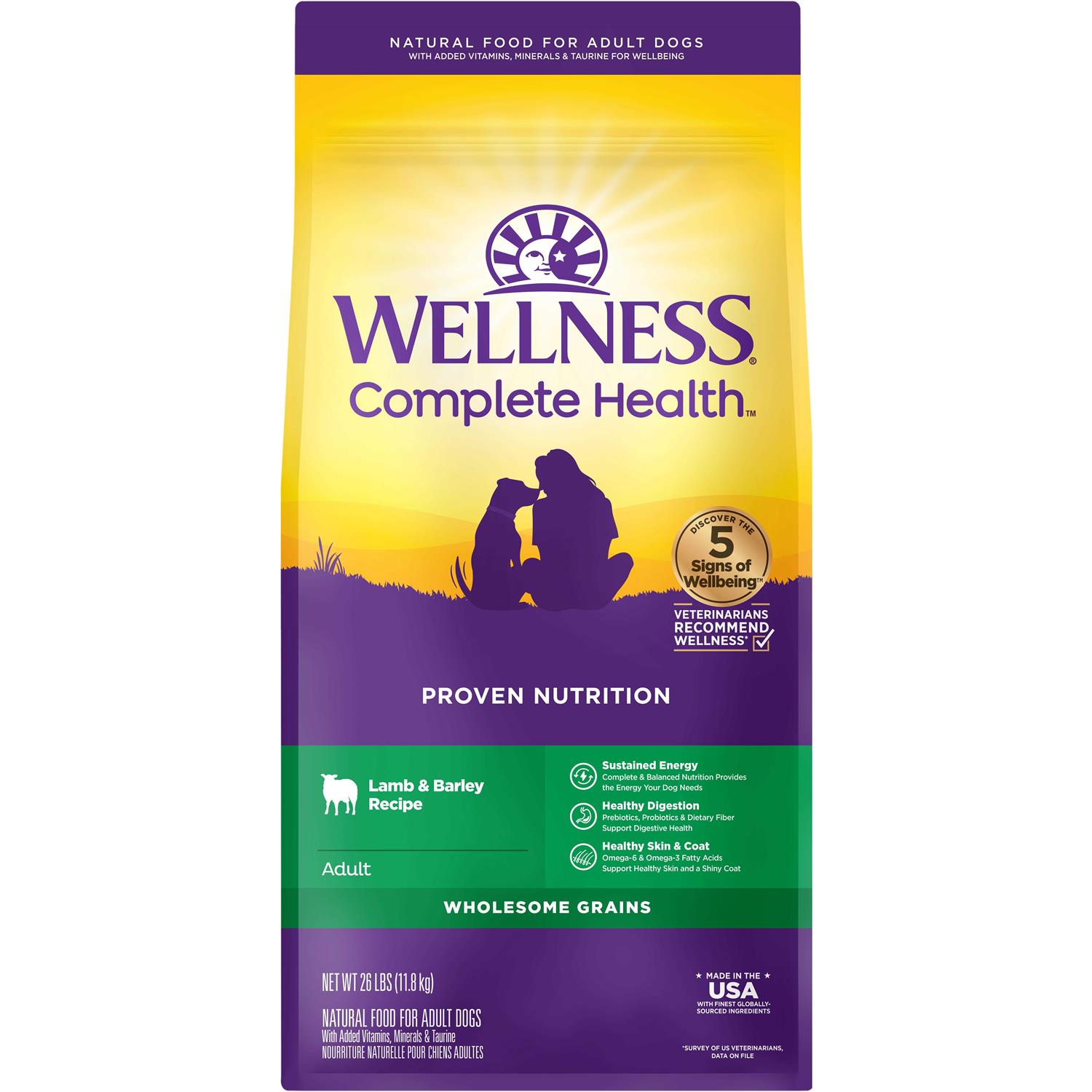 Wellness Complete Health Lamb & Barley Dry Dog Food - Pet Supplies online store