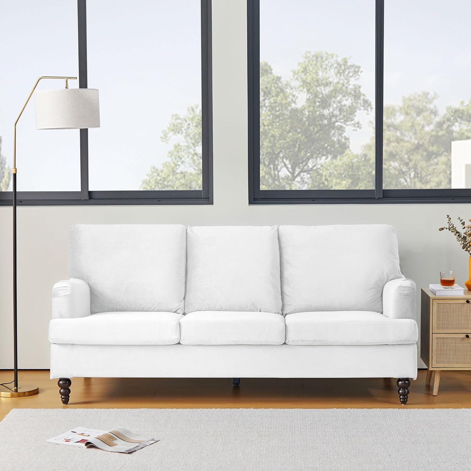 3 Seater Sofa Velvet Couches for Living Room, Sofas for Living Room Furniture Sets Chester