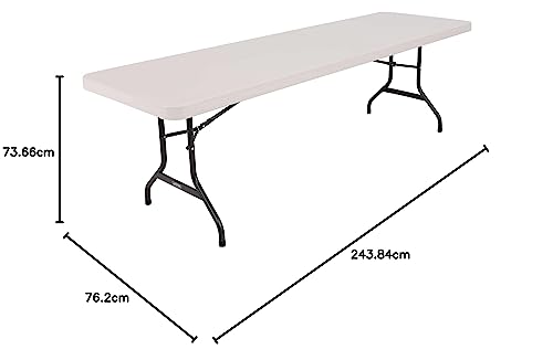 Lifetime 22980 Folding Utility Table, 8 Feet, White Granite, 96