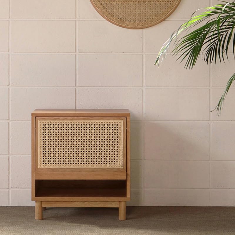 Vintage Nightstand Small Bedroom Storage Cabinet Solid Wood Bedside Cabinet