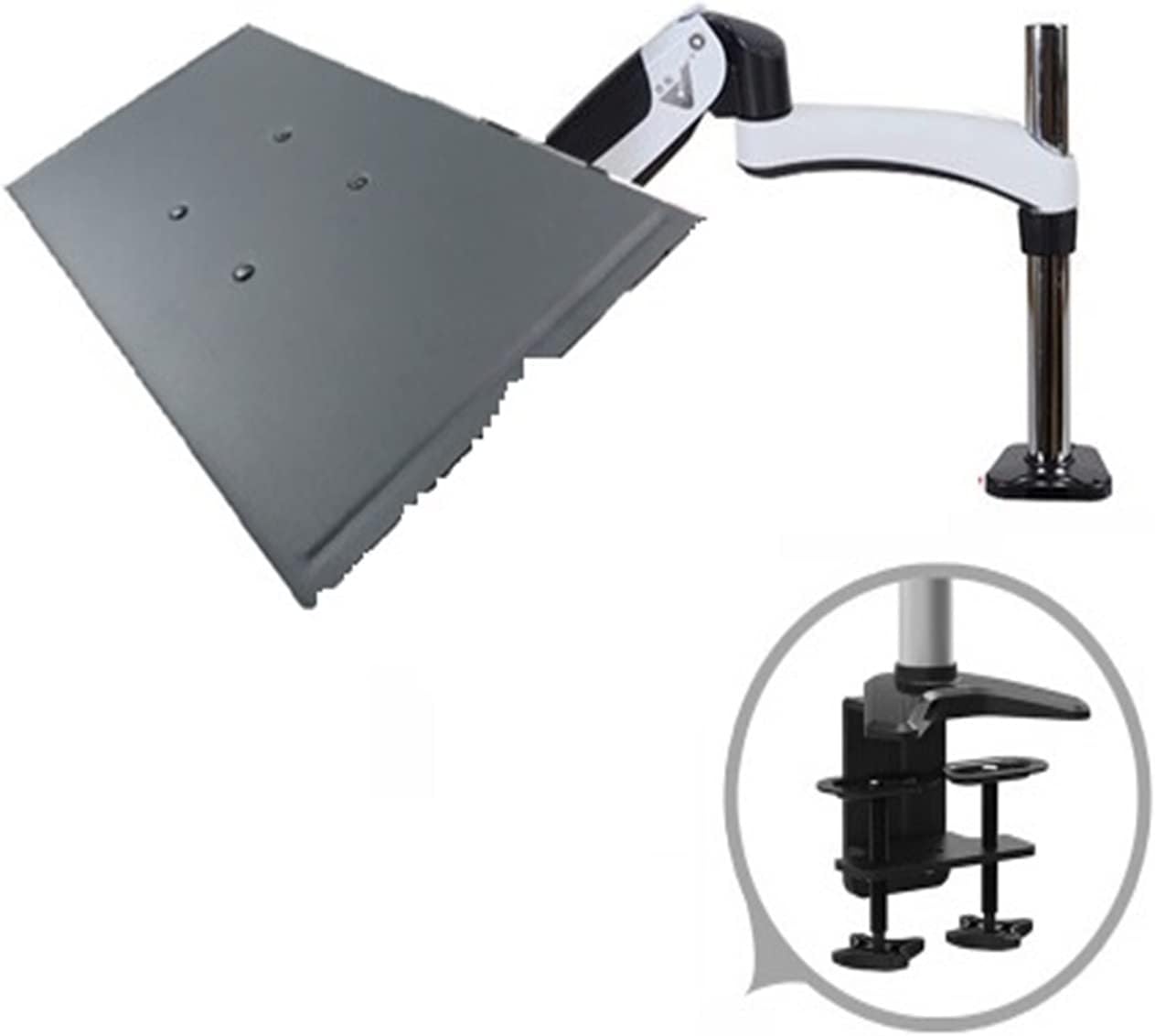 GST112-LP10 Hole Clamp Full Motion Aluminum Strong Gas Spring Dual Arm Laptop Desktop Mount Swivel Stand Notebook Tray (Color : DL-GST112C-LP10) (DL GST112C)