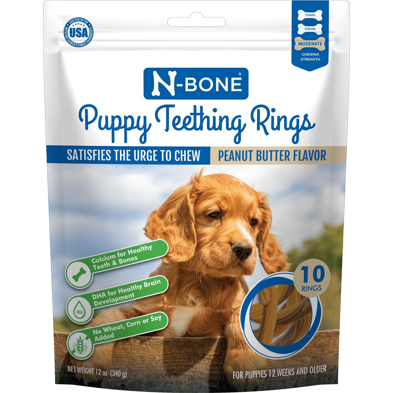 N-bone Puppy Teething Rings Peanut Butter Flavor 10 Treats - Pet Supplies online store