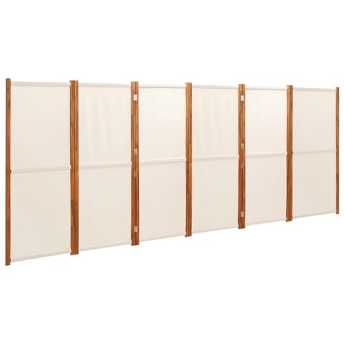 Bedroom Dividers 6-Panel Room Divider Cream White 165.4