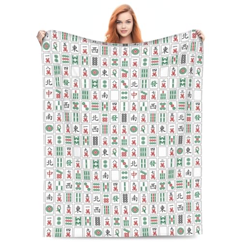 Mahjong-Blanket Super Soft Throw Blanket for Couch Bed Sofa Cozy Flannel Fuzzy Blanket Plush Throw Blankets for Women Men Gifts 40