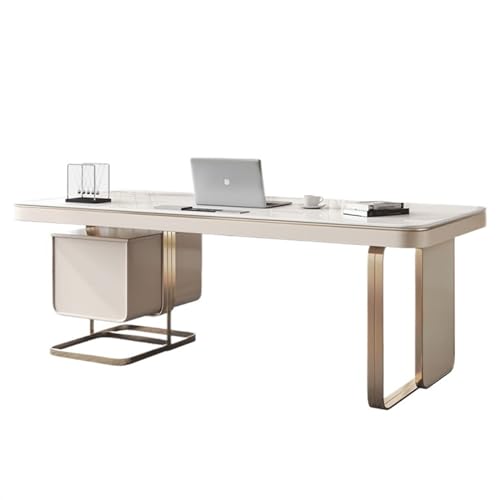 Office Desk Desk Light Luxury Modern Minimalist Style High-end Rock Plate Office Desk and Chair Pc Table Designer Table Study Writing Desk Study Writing PC Desk(140x70x75cm)