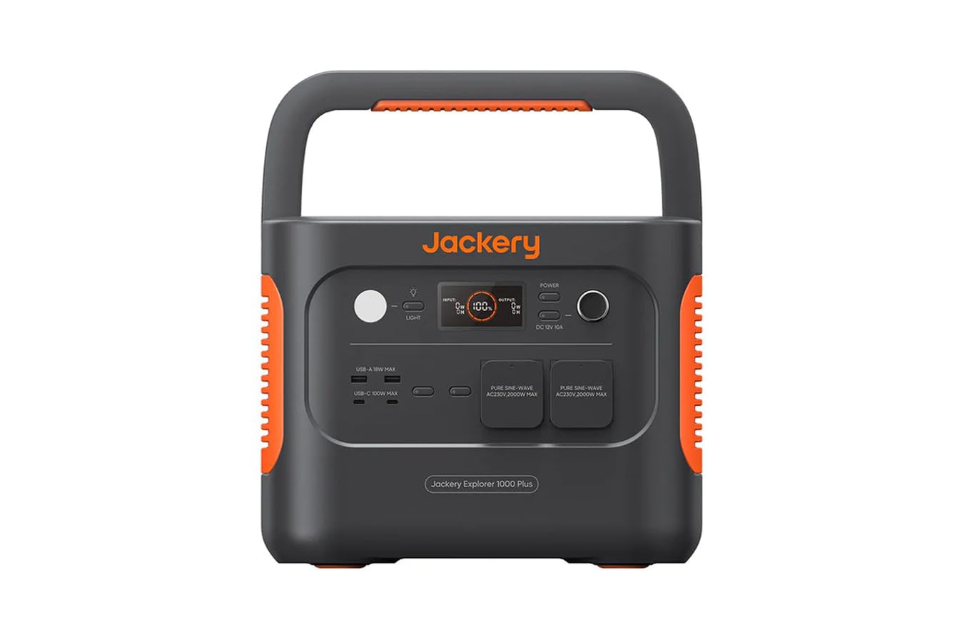 Jackery Explorer Portable Electric Generator 1000 Plus, LiFePO4 Battery 1264Wh with 2x 2000W, Solar Generator Station Expandable to 5kWh for Holidays, Motorhomes, Emergency