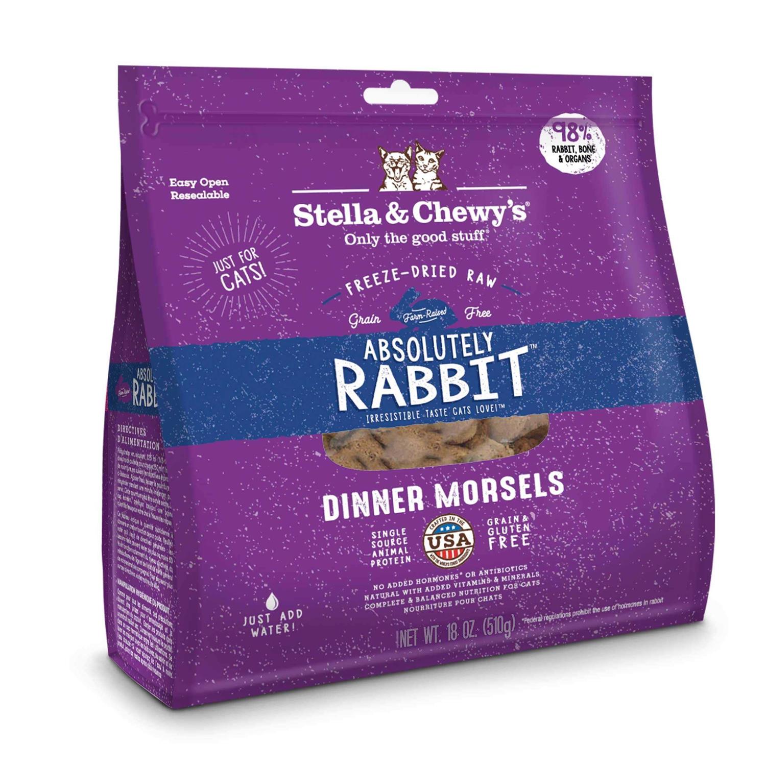 Stella & Chewy's Absolutely Rabbit Dinner Morsels Freeze Dried Cat Food - Pet Supplies online store