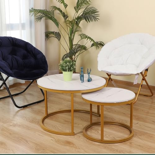 X-Large Saucer Chair, Folding Faux Fur Lounge Chair, Comfy Oversized Lazy Chair with Metal Frame, Cozy Chair for Bedroom and Living Room, Flexible Seating for Kids Teens Adults,Leopard Print