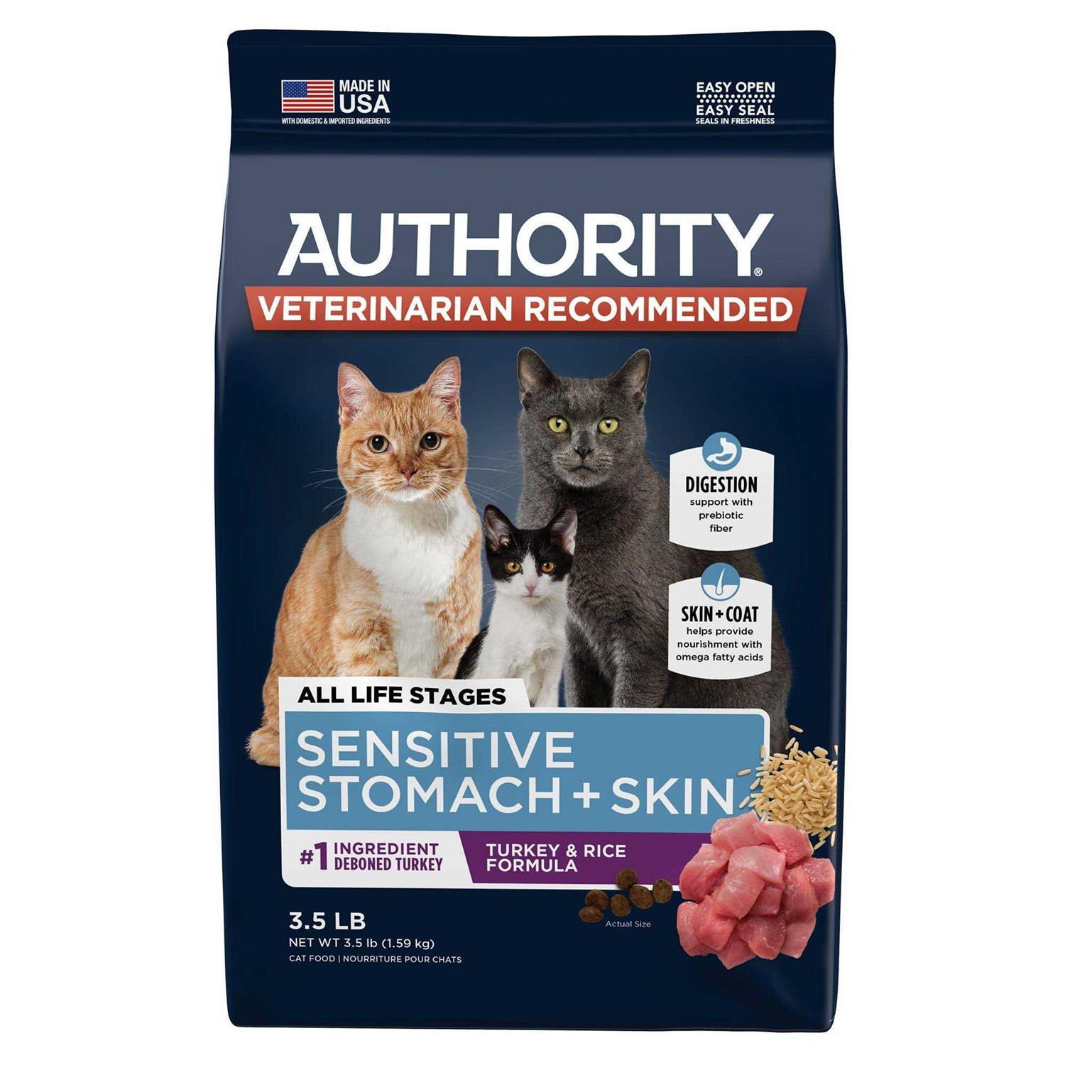 Authority Sensitive Stomach and Skin Cat Dry Food - Pet Supplies online store