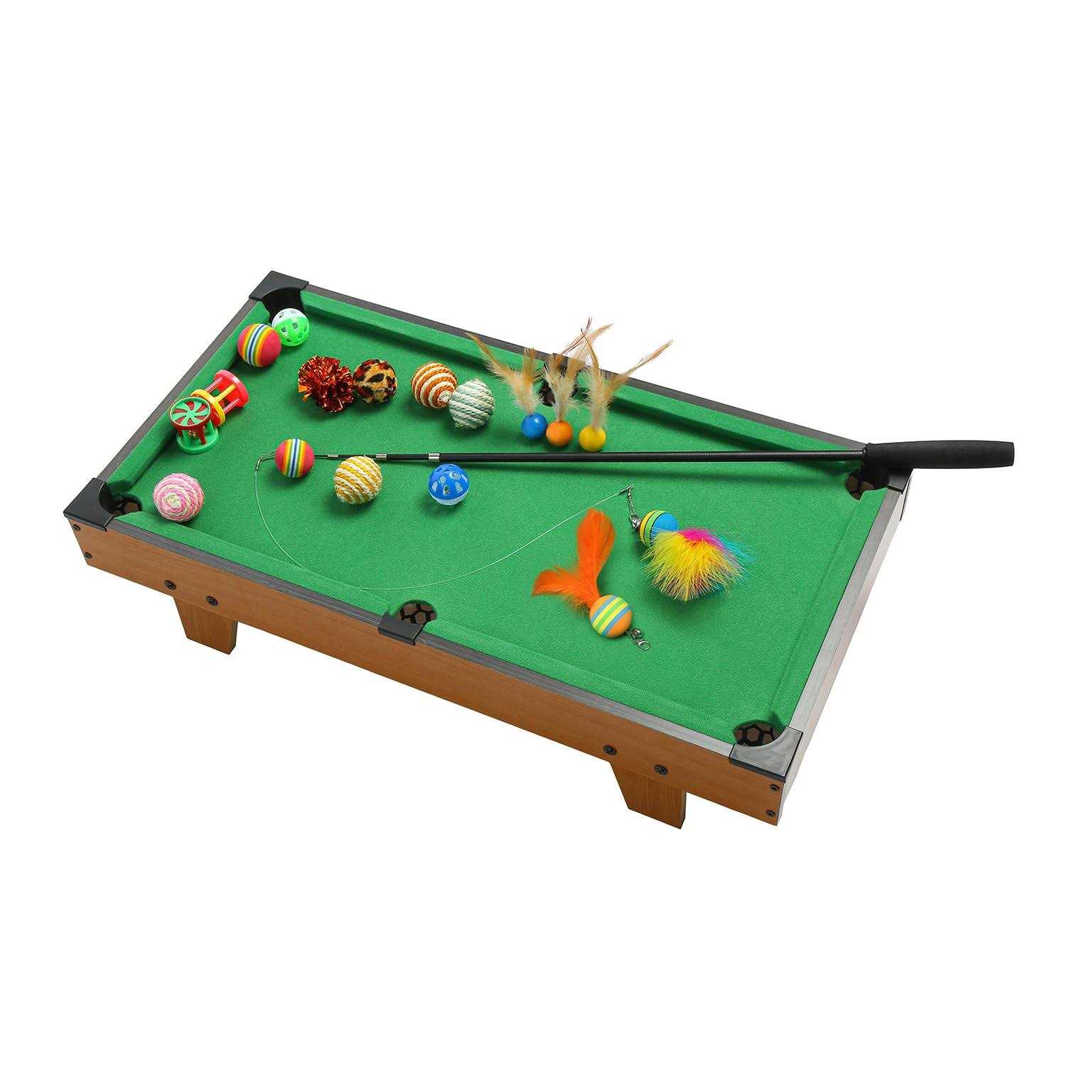 Hora de Lima Mini Pool Table for Cat Billiards Table Board Games for Cat with Interactive Cat Feather Teaser - Pet Supplies online store