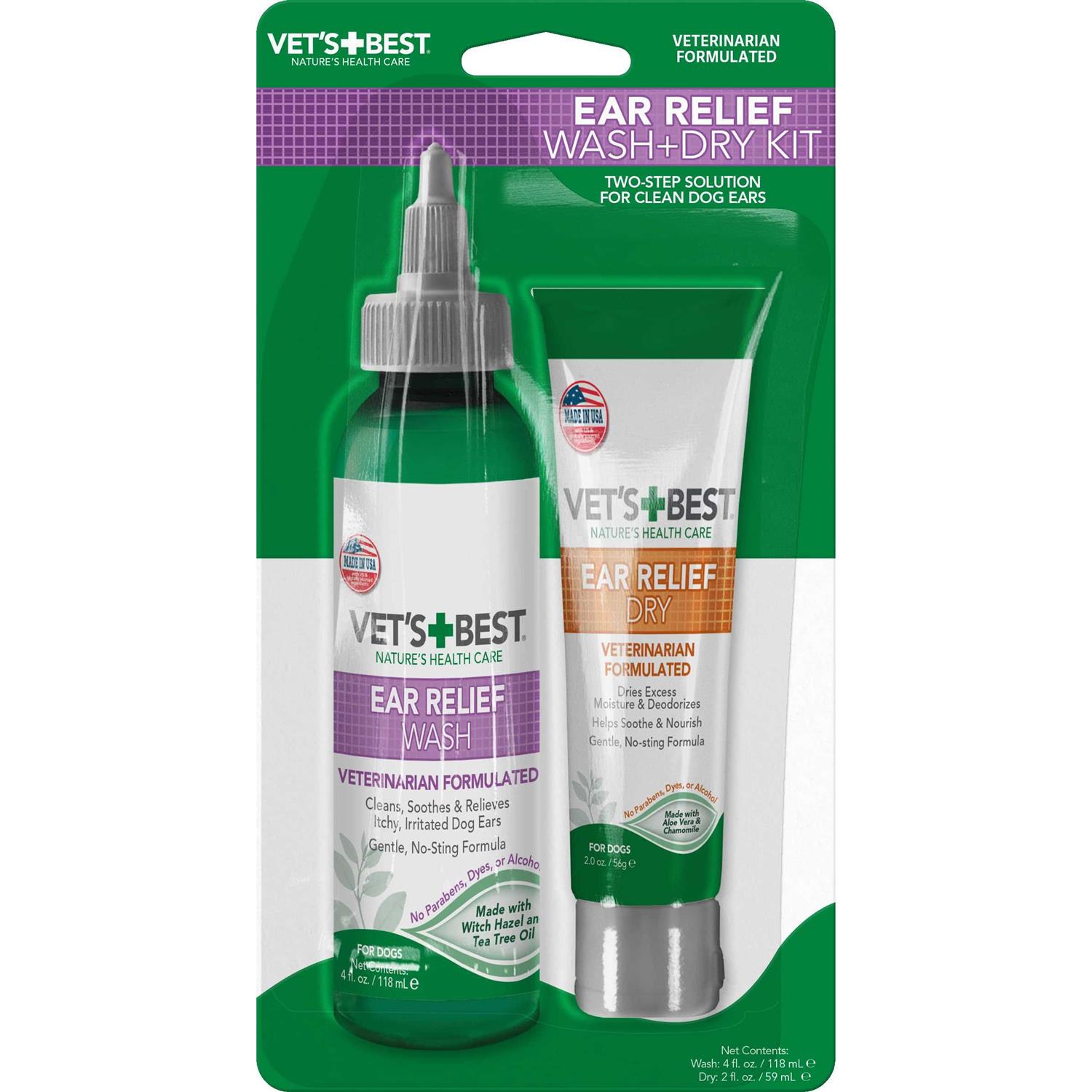 Vet's Best Ear Relief Wash and Dry - Pet Supplies online store