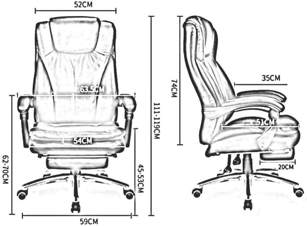 Office Chair - High Back Office Chair with Footrest and Thick Padding Reclining Computer Chair
