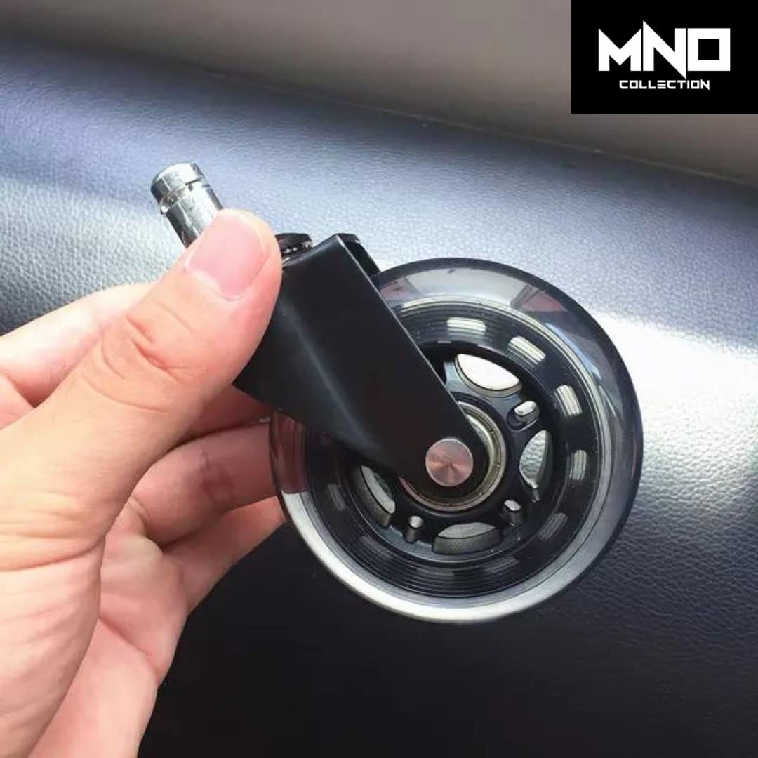 Office Chair Caster Wheels Set of 5, Rubber Chair Casters Replacement, Smooth Gliding Caster Wheels