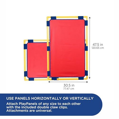 Children's Factory Rectangle PlayPanel, Kids Room Divider Panel, Classroom Partition, Free-Standing Screen for Daycare or Preschool, Red