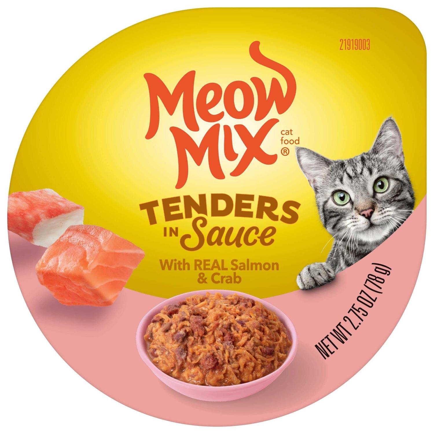 Meow Mix Tender Favorites with Real Salmon & Crab in Sauce Wet Cat Food - Pet Supplies online store