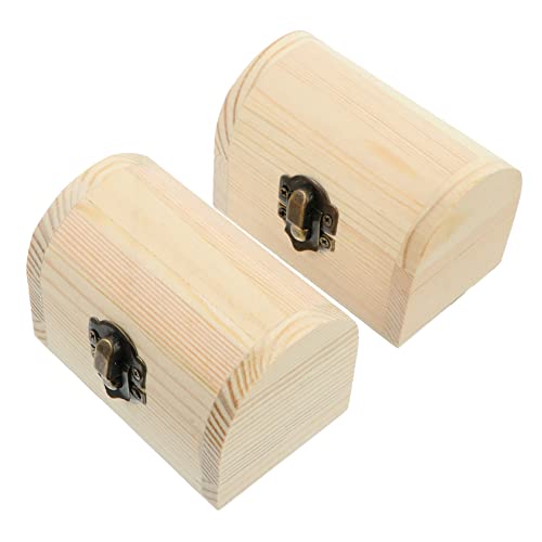 IMIKEYA 4 Pcs wood clay bracelet box Wood Storage Trunk Large pirate treasure chest for kids Showcase small wooden box Wooden Pirate Treasure Chest treasure chest manual antique decor