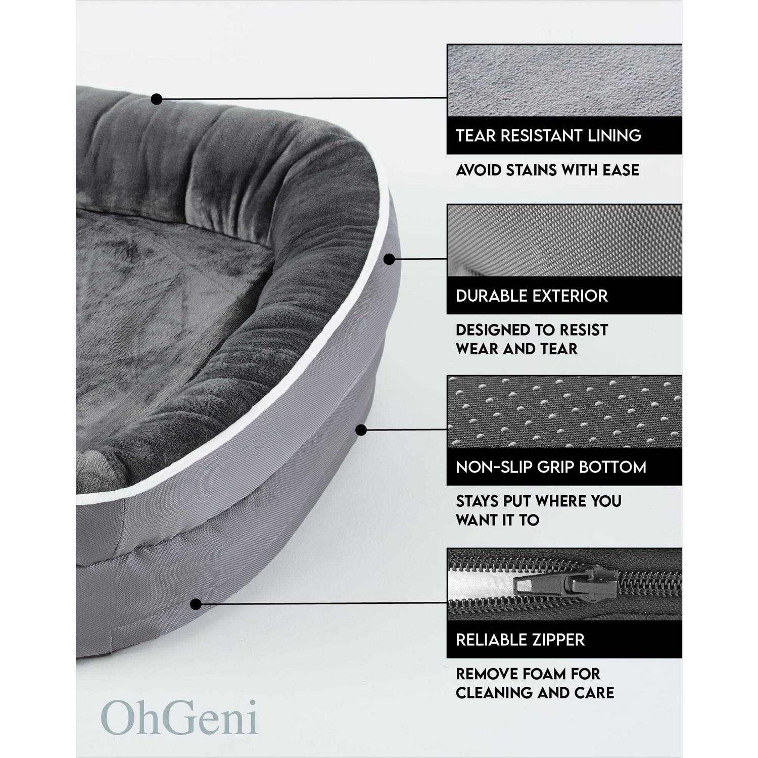 Ohgeni Orthopedic Dog Bed for Large Dogs, Oversized Couch Design with Egg Foam Support, Removable, Machine Washable Plush Cover and Non-slip Bottom - Pet Supplies online store