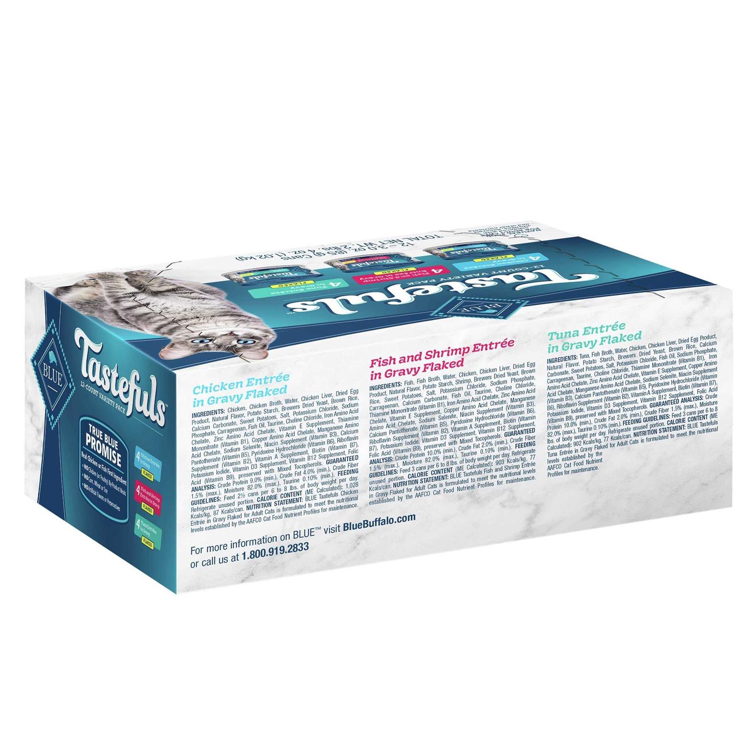 Blue Buffalo Tastefuls Wet Cat Food Flaked Variety Pack - Pet Supplies online store