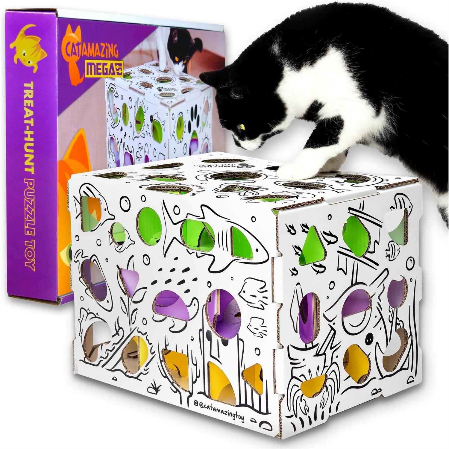 Cat Amazing Mega – Cat Treat Puzzle Box – Interactive Treat Maze – Cat Puzzle Feeder – Treat Box for Indoor Cats – Enrichment Food Toy – Best Cat - Pet Supplies online store