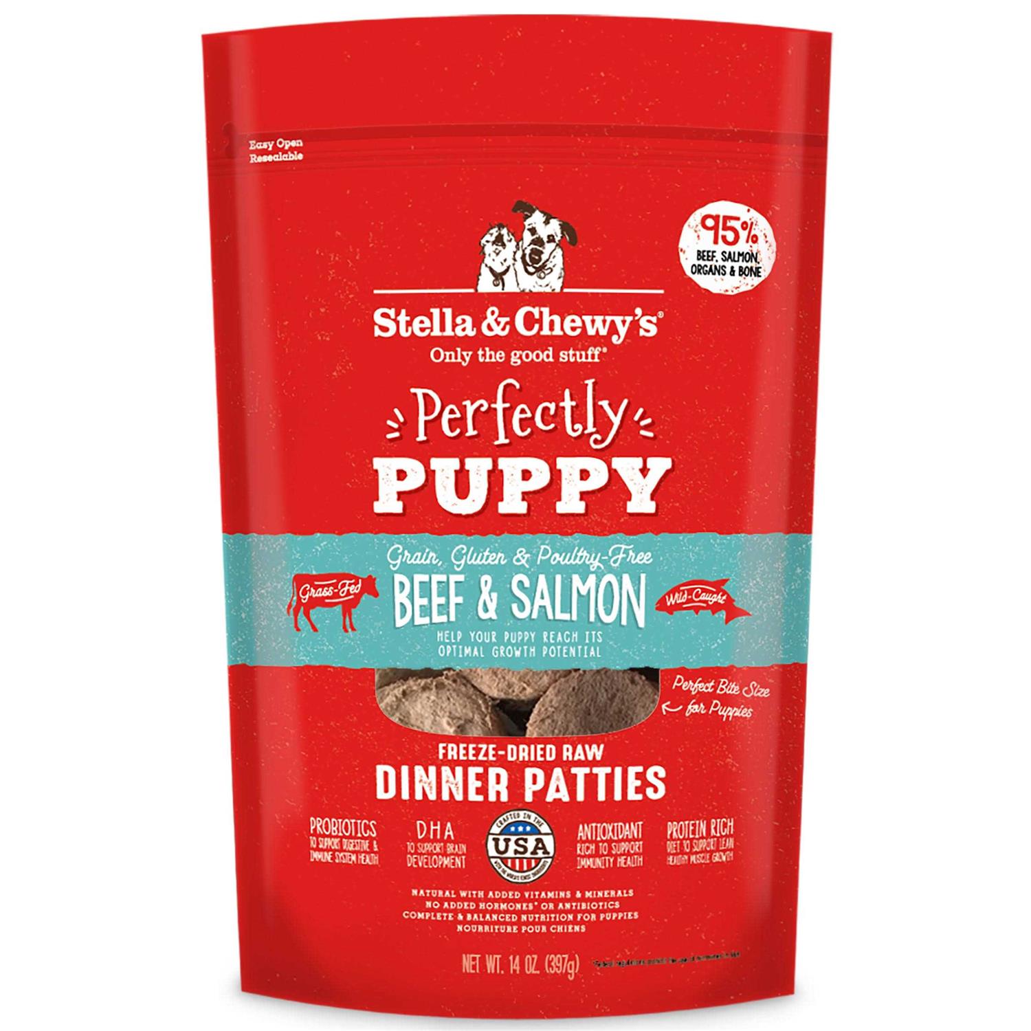 Stella & Chewy's Perfectly Puppy Freeze-Dried Raw Dog Food Salmon Dinner Patties - Pet Supplies online store