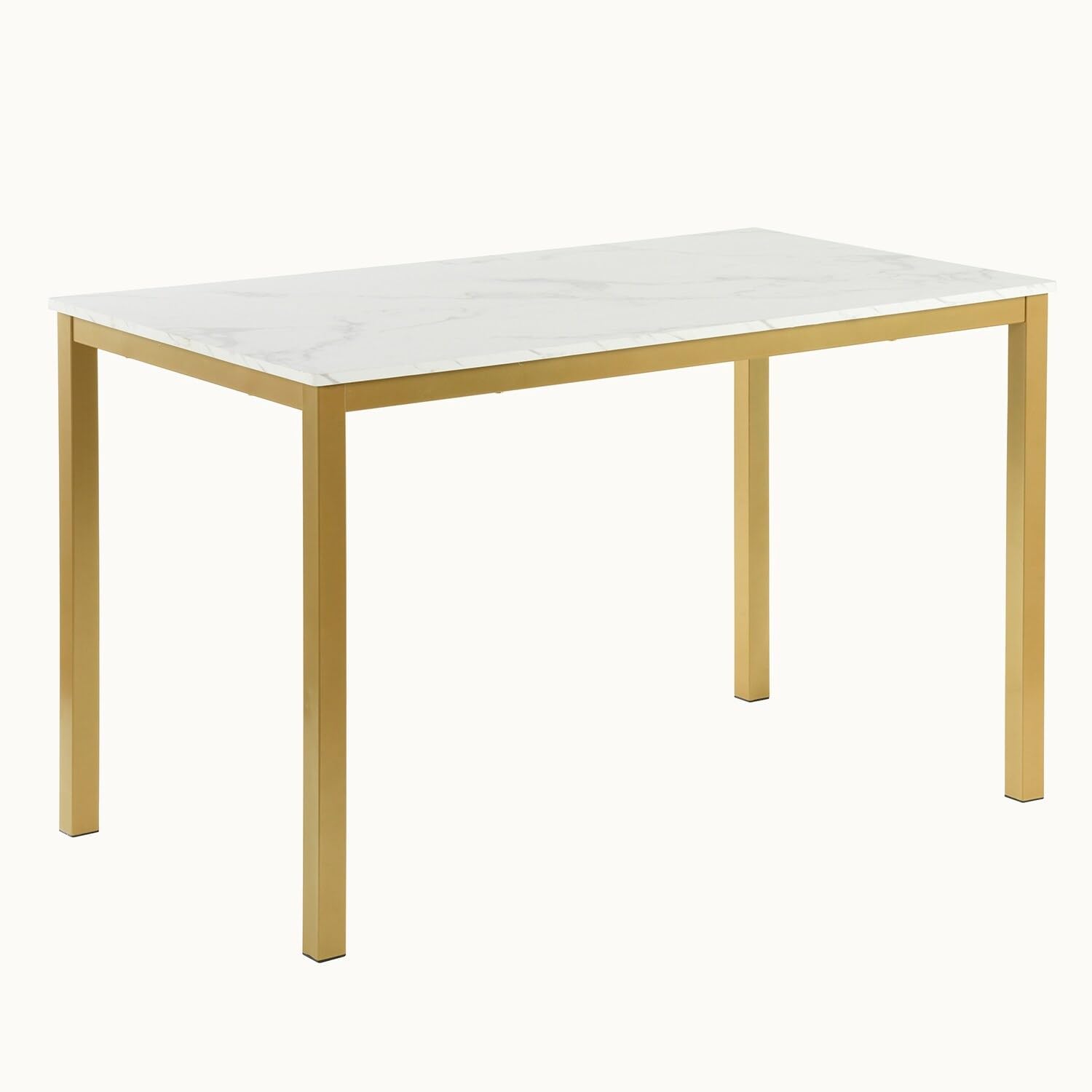 Overstock 46.8'' Dining Table - Marble Color Table top with Golden Leg