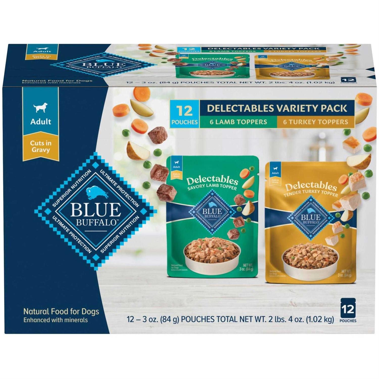 Blue Buffalo Delectables Natural Wet Dog Food Topper Variety Pack - Pet Supplies online store
