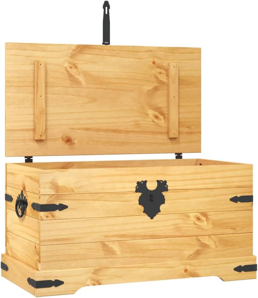 vidaXL Storage Cabinet Wooden Tool Chest with Locking System Solid Acacia Wood