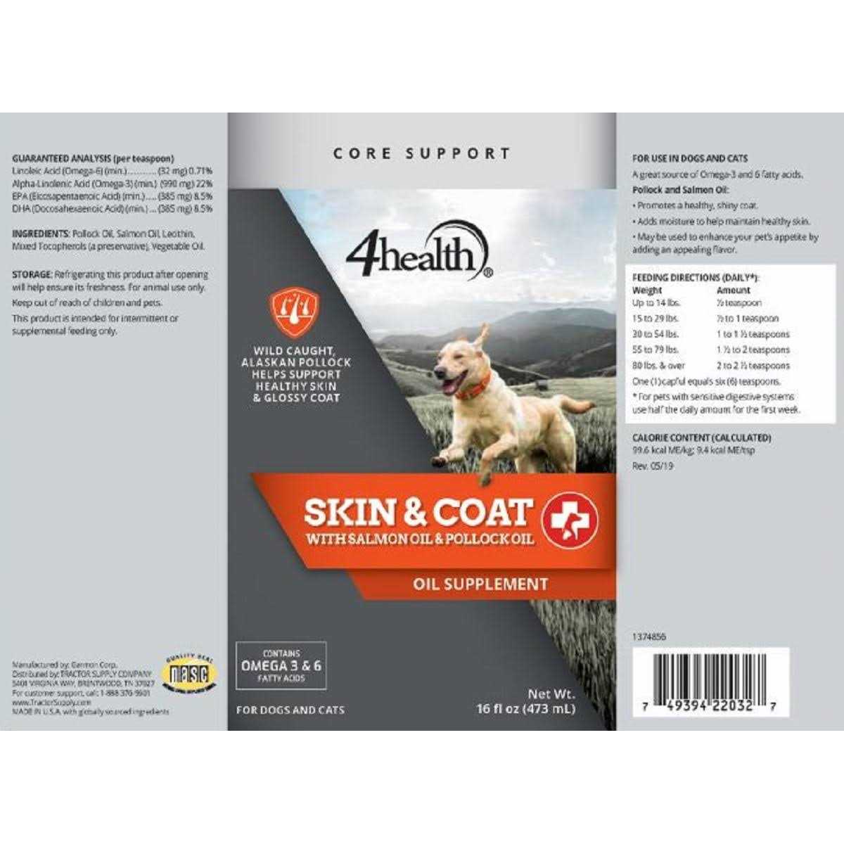 4health Salmon and Pollock Oil Skin and Coat Supplement for Dogs - Pet Supplies online store
