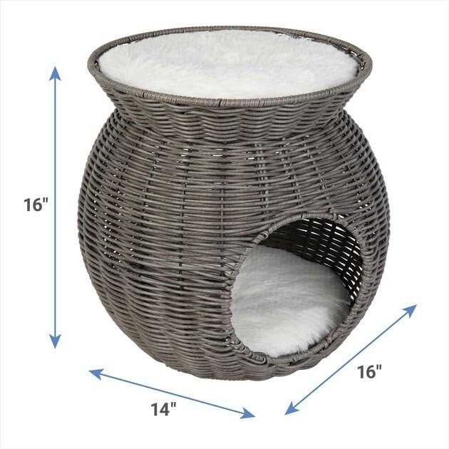Frisco Round Wicker Cat Condo with Top Perch - Pet Supplies online store