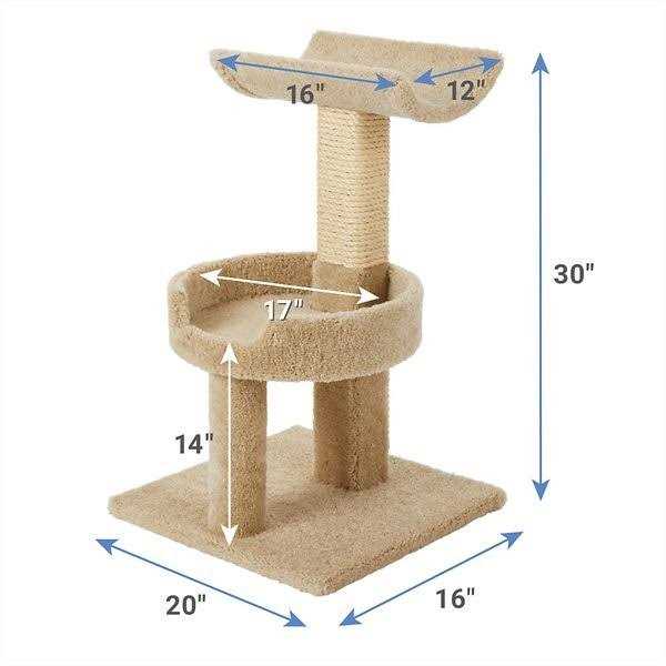 Frisco 32-in Real Carpet Wooden Cat Tree - Pet Supplies online store