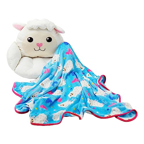Unicorns & Robots Boys Dinosaur Kids Lounge Pillow with Blanket, Plush Animal Cozy Cushion, Playroom Furniture & Dino Room Decor, Ages 3+
