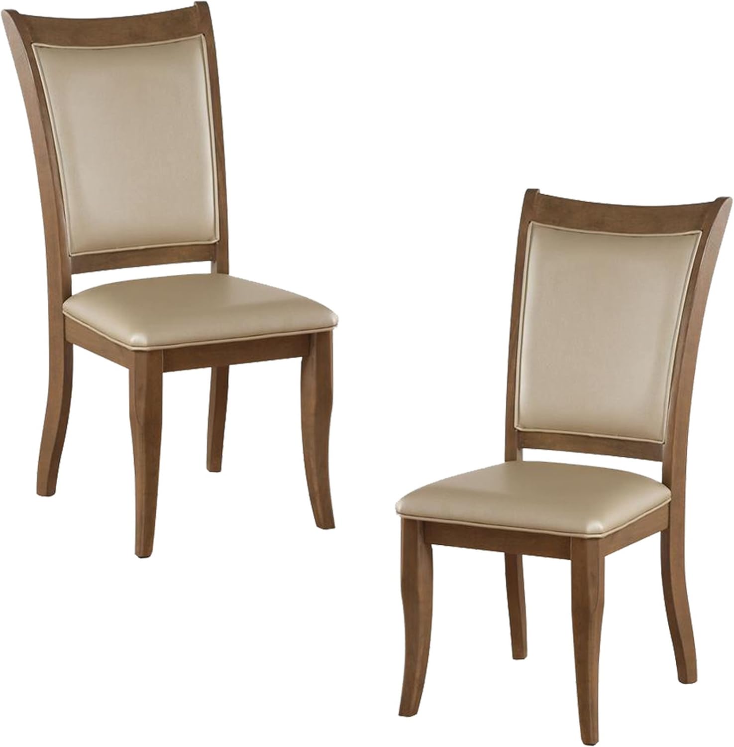 Acme Harald Faux Leather Dining Side Chair in Beige (Set of 2)