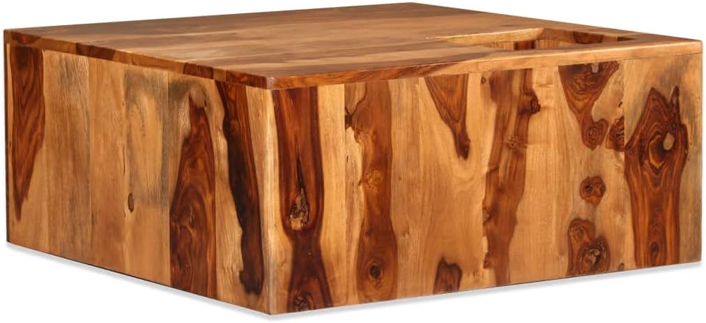 Wooden Square Coffee Table Solid Sheesham Wood 27.6