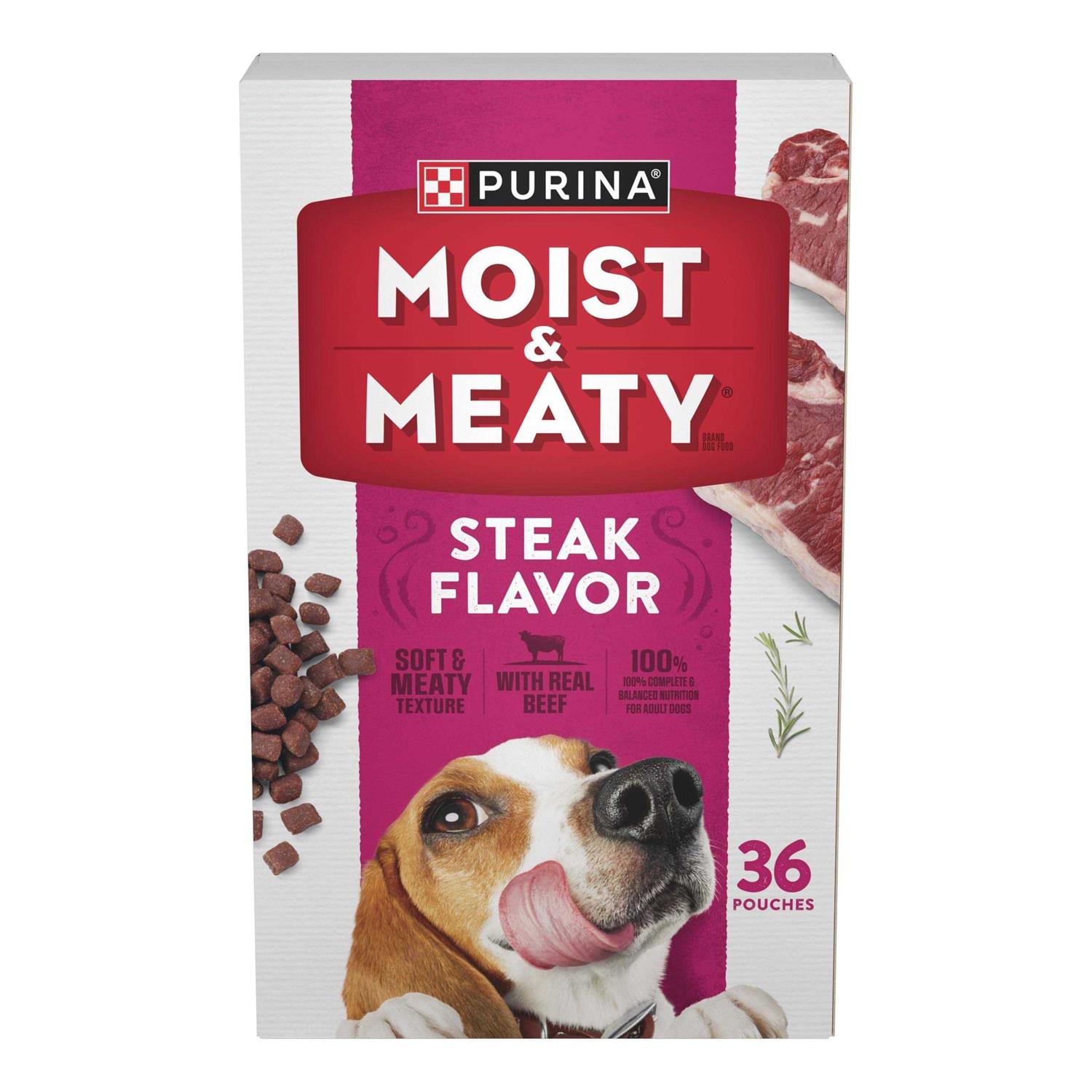 Purina Moist & Meaty Steak Flavor Dry Dog Food - Pet Supplies online store