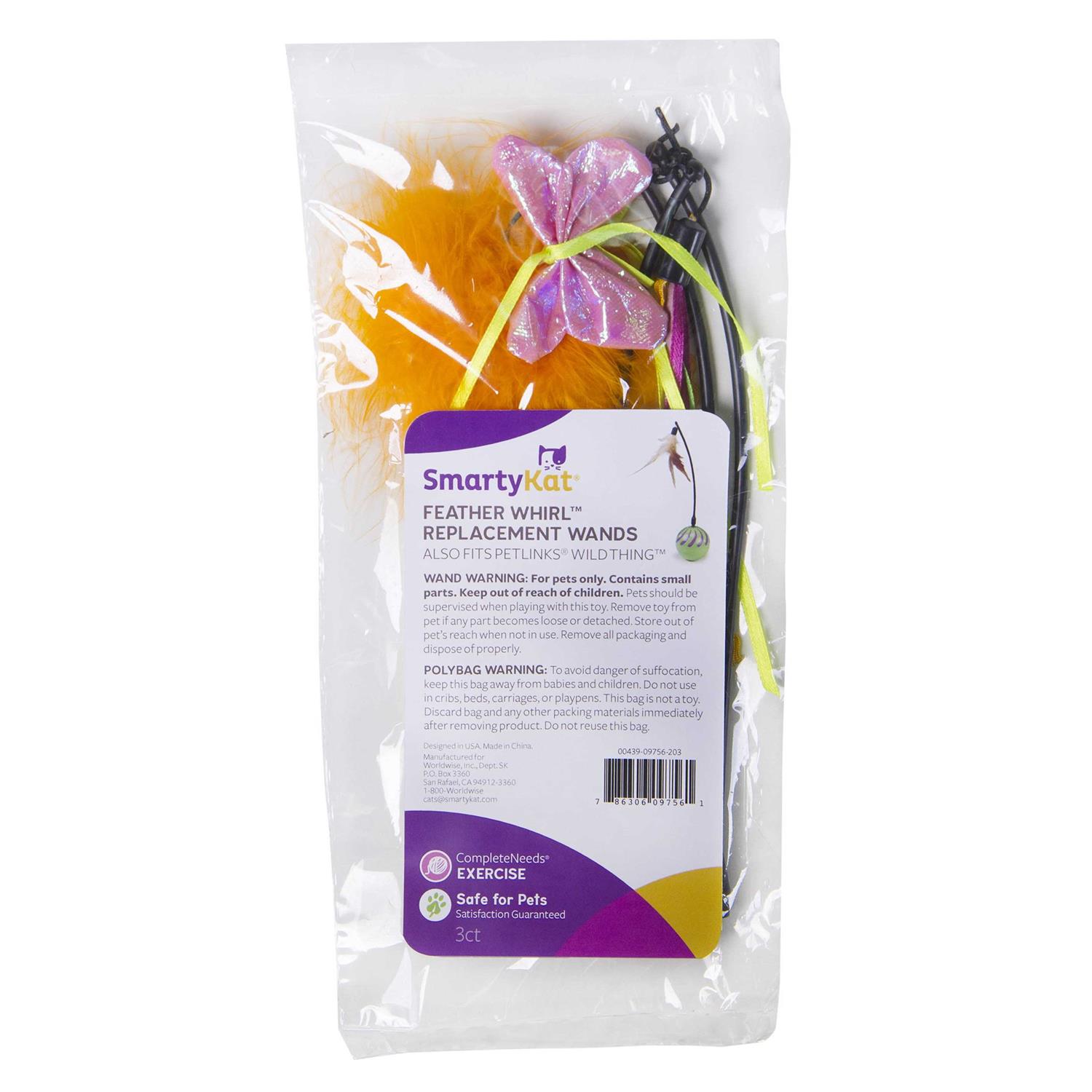 Smartykat Feather Whirl Universal Replacement Wand Cat Toy - Pet Supplies online store