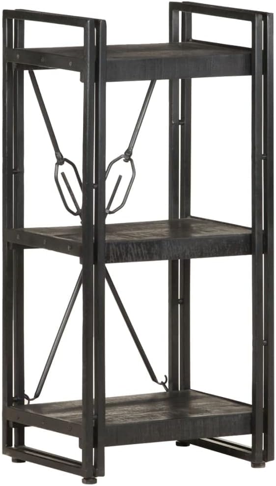 3-Tier Bookcase Black 15.7