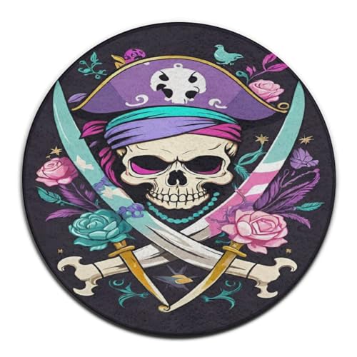 Modern Round Rug Floral Animal Rainbow Dinosaurs Office Computer Chair Cozy Floor Mat Area Rugs Home Decor Super Soft Carpets Play Rug, Diameter 24inch 36inch 60inch