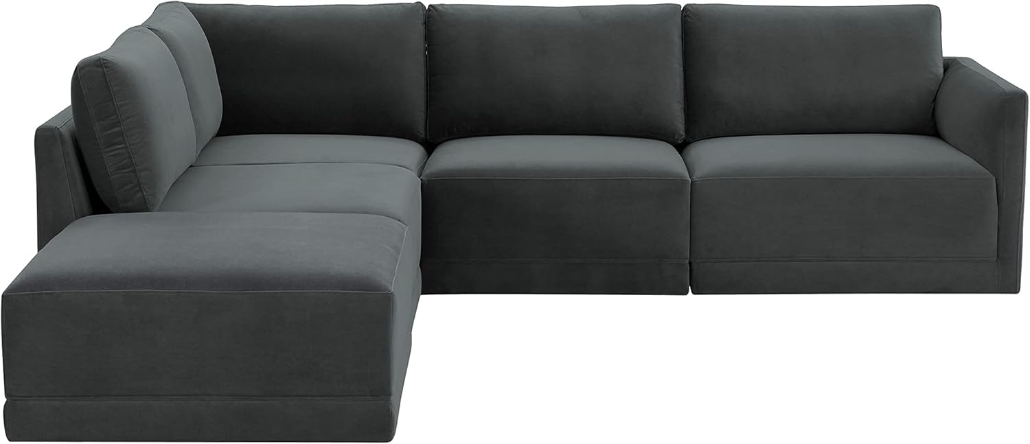 TOV Furniture Willow Charcoal Modular LAF Upholstered Sectional